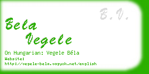 bela vegele business card